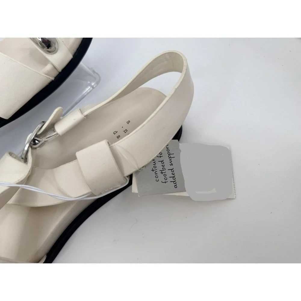 A New Day Penelope Sandals Womens 7 Bone Off White Slip On Flat NWT